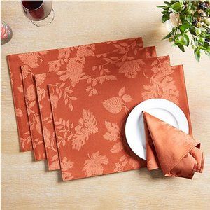 brand new set of 4 Autumn Medley Damask 13"x18" Placemats in SPICE color